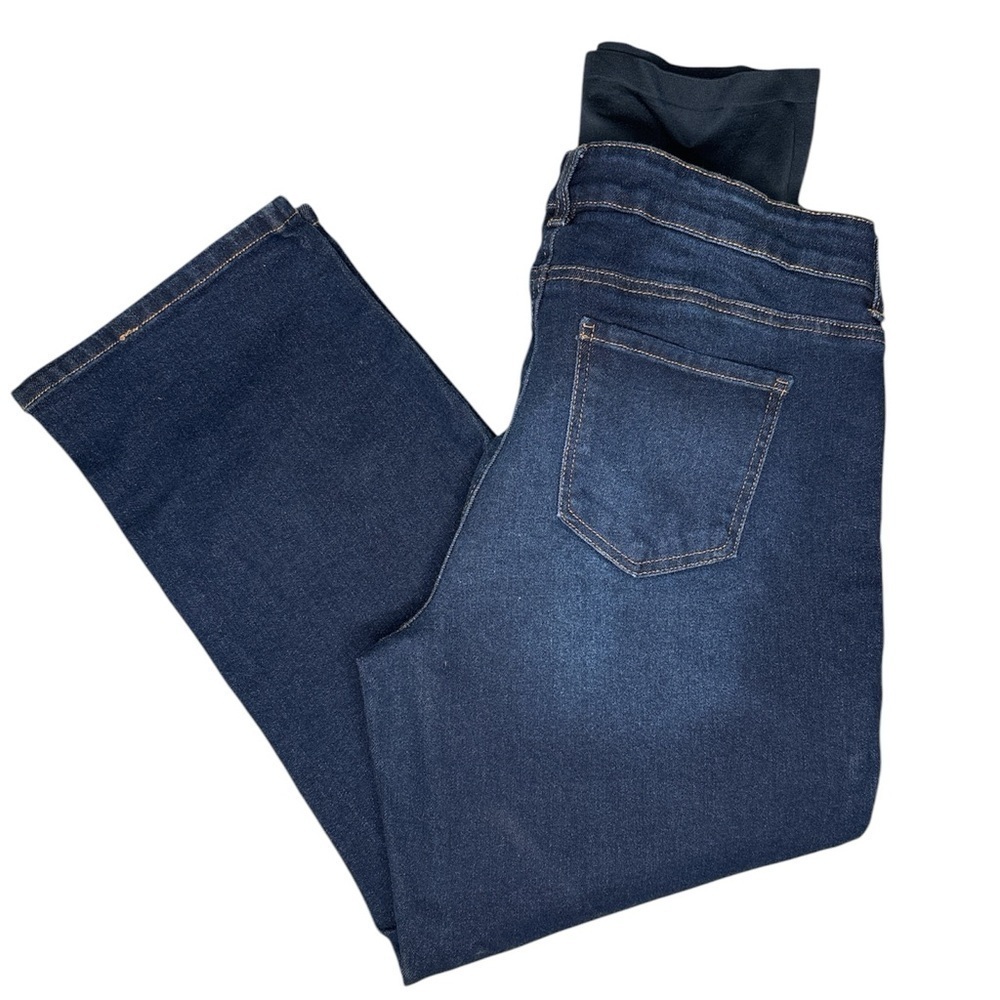 NWT Time and Tru Maternity Straight Leg Stretch with Belly Band Jeans- L 12/-14 - Picture 5 of 7